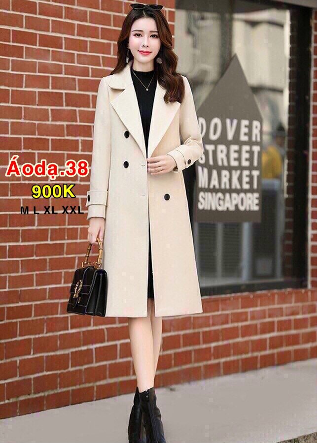 AÓ KHOÁC DẠ LỆCH NÚT CỔ VEST - AODA38